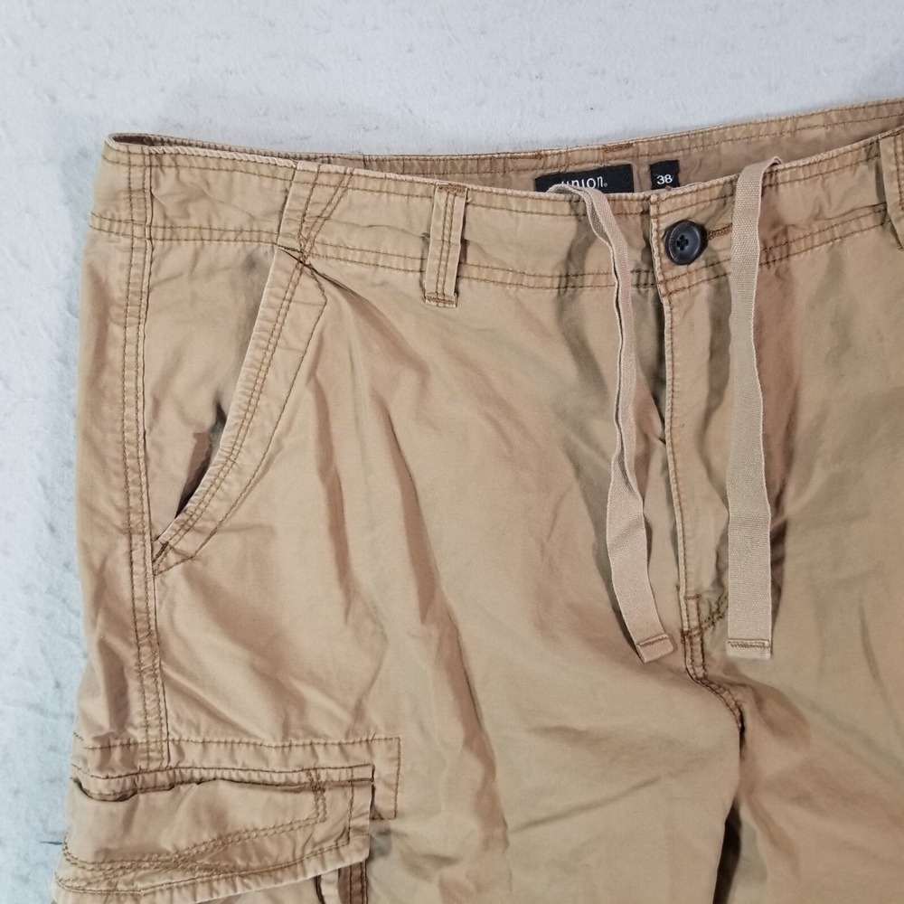 Union cargo shorts men's 38x14 Brown cotton grunge streetwear skate Seatle - Picture 2 of 14